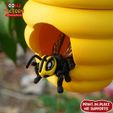 d.jpg Print In Place Cute Flexi Bee & Beehive