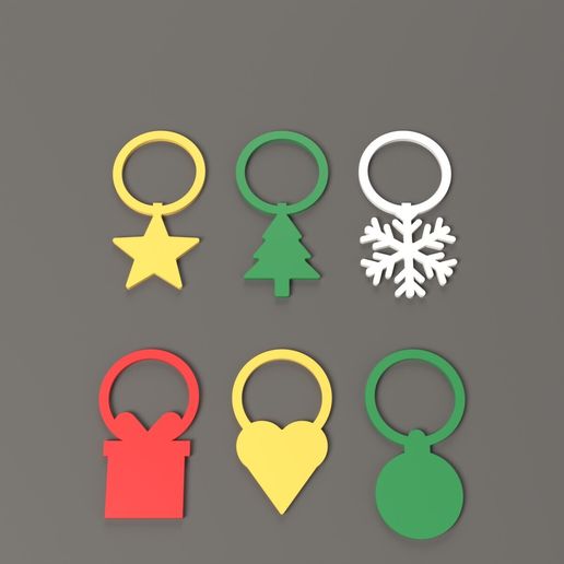 Bottle Neck Gift Tags for Wine – 6 Christmas Motifs (No Supports)