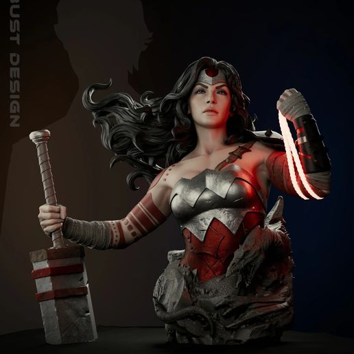 👩 Wonder Woman Absolute Bust - STL・ STL File for 3D