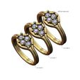 Split-shank-Diamond-4-cluser-band-size6-7-8-00.jpg Fichier STL Bague à tige fendue 3mm diamants cluster tailles US 6 7 8 Modèle d'impression 3D・Idée pour impression 3D à télécharger