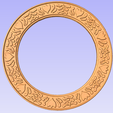 Capture3.png Round frame model with lotus ornament for pictures photo mirror - stl dxf file for CNC, 3D print, Artcam, Aspire, Cut3D