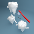 012.png Tooth Character with toothbrush (tooth with toothbrush)