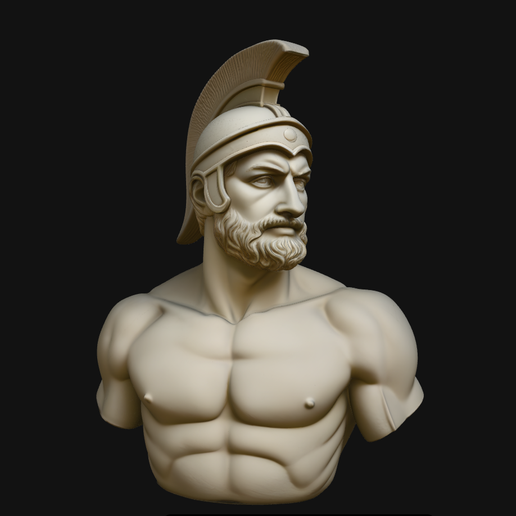 Spartan Warrior Bust (Design 2) - 3D Print Model