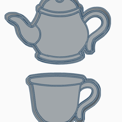 Tetera-y-taza.png Download STL file Teapot and cup cutter • Model to 3D print, Impresiones3D
