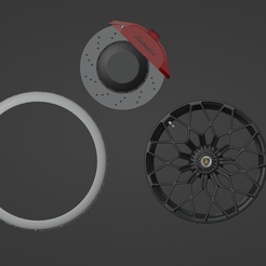 1.png STL file Lamborghini Wheel Ready To Print HQ #1・3D printer model to download