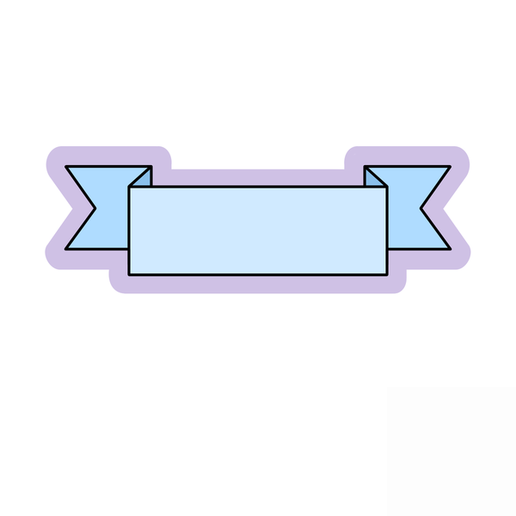 Ribbon Banner Cookie Cutter STL – Cute Flag Banner 3D Print File