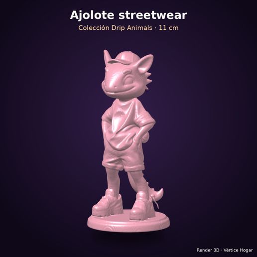 Ajolote streetwear (hypebeast) - figura art toy coleccionable