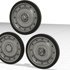 E-series-Wheels-SHOW-v3.png STL file Rubber Rimmed Road Wheels 1/35 (E-50 E-75 Standardpanzer)・3D printer design to download