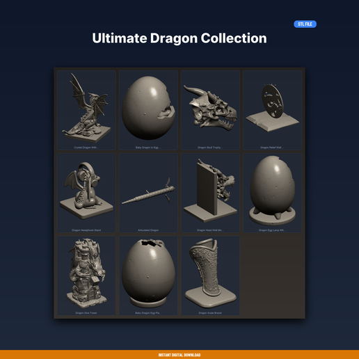 Ultimate Dragon Collection - 11-Model STL Bundle