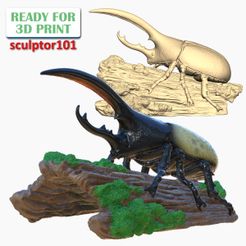 Hercules-Beetle-on-the-Mossy-Trunk-1200x1200.jpg Free 3D file Hercules Beetle on the Mossy Trunk 3D printable model・3D printing design to download