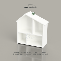 148-1.png Fichier STL MAISON DE POUPÉE MINIATURE IKEA-INSPIRED FLISAT/ÉTAGÈRE MURALE POUR MAISON DE POUPÉE 1:12・Plan à imprimer en 3D à télécharger