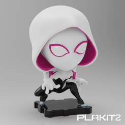 GSQ (2).png Бесплатный STL файл Spider-Gwen (PlaKit2 Series)・Дизайн 3D-принтера для скачивания
