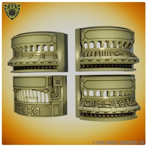 Spool Tower - Shops and Kiosks STL - Sci-Fi Wargaming & RPG Terrain  Modular Sci-Fi Shops & Kiosks Spool Tower STL - 3D Printable Market Vendors