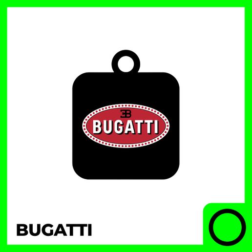 Bugatti Keychain 3D Model – Luxury Sports Car Keyring
