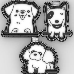 2023-08-28_12h18_48.jpg STL file Dogs dogs stl files 3 - freshie mold - silicone mold box - molde silicona・3D printable model to download