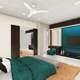 Cozy-Bedroom-interior-scene-in-Lumion-11-3.jpg Interior scene of a Bedroom with study area and closet CG 3D model