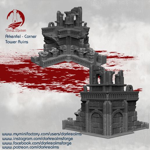 Corner-Tower-Ruins-Release.jpg Archivo 3D Muros de Arkenfel・Modelo para descargar y imprimir en 3D, DarkRealms