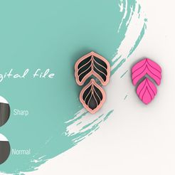 2201-A.jpg Fichier STL Leaf Combo 15 Polymer Clay Cutter | Digital STL File | 5 Sizes | 2 Versions de Cutter・Objet pour imprimante 3D à télécharger