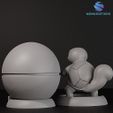 44.jpg Squirtle & Pokeball Display Stand 3D Print Model STL - Conjunto detalhado de várias peças