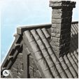 6.jpg Medieval stone house with tiled roof and double roof windows (8) - Medieval Gothic Feudal Old Archaic Saga 28mm 15mm