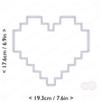 pixel_heart~7.25in-cm-inch-top.png Pixel Heart Cookie Cutter 7.25in / 18.4cm