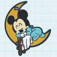 baby-mickey.png Baby Mickey keychain with teddy bear and moon
