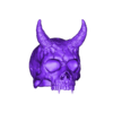 skull head horn texturing low.OBJ Devil Skull
