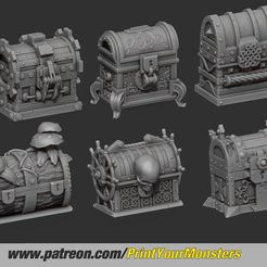 e3eb35a81b2240e4149d36af67925b25_display_large.jpg Free STL file CLOSED TREASURE CHEST・3D print model to download, PrintYourMonsters