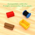SmallToys-FreightAccessoriesCompatible.jpg Archivo STL SmallToys - Camión americano y remolque de carga・Diseño de impresora 3D para descargar