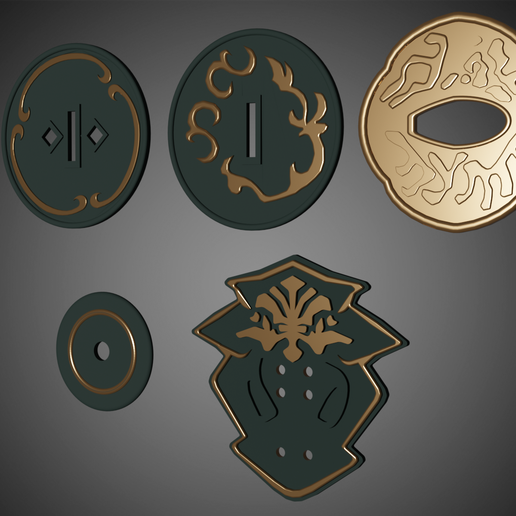 Fichier 3d Final Fantasy Xiv Classe Samouraï Set Tsuba・plan Pour