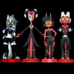 Untitled-1.jpg STL file Loona, Blitzo, Millie and Moxxie - Helluva Boss・3D printer model to download, SillyToys