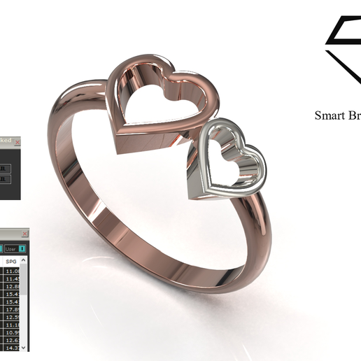 woman gr0195 stl 3d cad printable ring 3D model preview