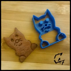 Piggy-n-friends_cookie-cutter_cat.jpg Free STL file Cat Cookie Cutter・3D printer design to download