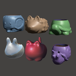6.png OBJ-Datei SET MINIMALIST ANIMAL PLANTERS・3D-druckbare Vorlage zum herunterladen