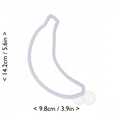 banana~5.25in-cm-inch-top.png Banana Cookie Cutter 5.25in / 13.3cm