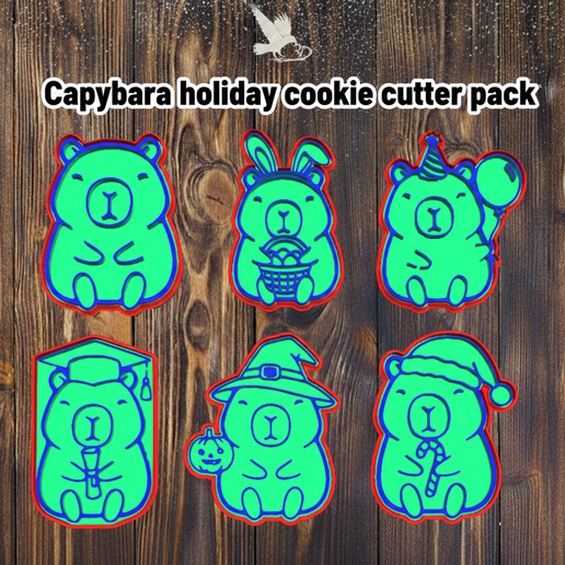 Capybara holiday cookie cutter pack, Capybara holiday cookie cutter pack, Capybara holiday cookie cutter pack, Capybara holiday cookie cutter pack