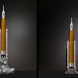 1.jpg Artemis 1 The Space Launch System (SLS): NASA’s Moon Rocket take off (lamp) and pedestal File STL-OBJ for 3D Printer
