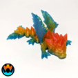 6.png Tiny Crystal Dragon, Long Tail Tiny Dragon, Flexible, Print in Place, No Supports
