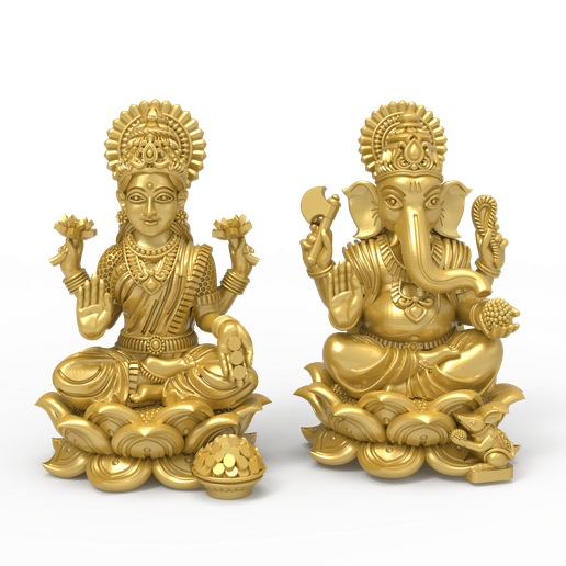 3d lakshmi ganesh set 3D model