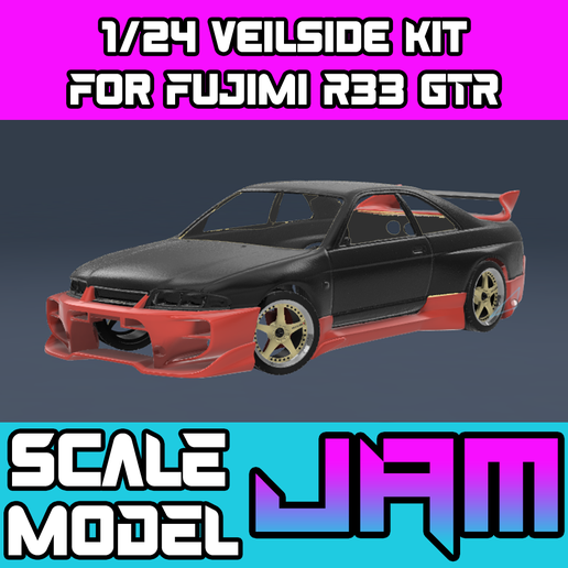 👽 1/24 Veilside R33 GTR Bodykit for Fujimi・ STL File for 3D