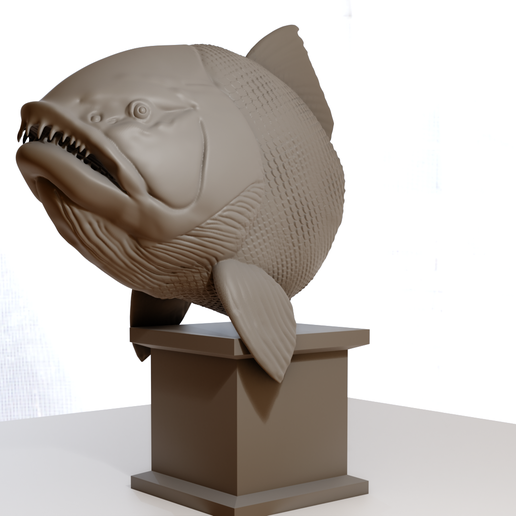 piranha head bust stl 3D model