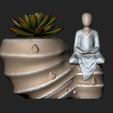 Imagen1.png Suculent pot human meditating for 3D print