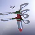 v7windturbine_display_large.jpg Free STL file Modified Vertical Axis Wind Turbine (1/4" Motor Shaft)・Design to download and 3D print