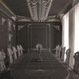 Wireframe-Low-Classic-Dinning-Room-01-2.jpg Classic Dinning Room 01 White and Gold