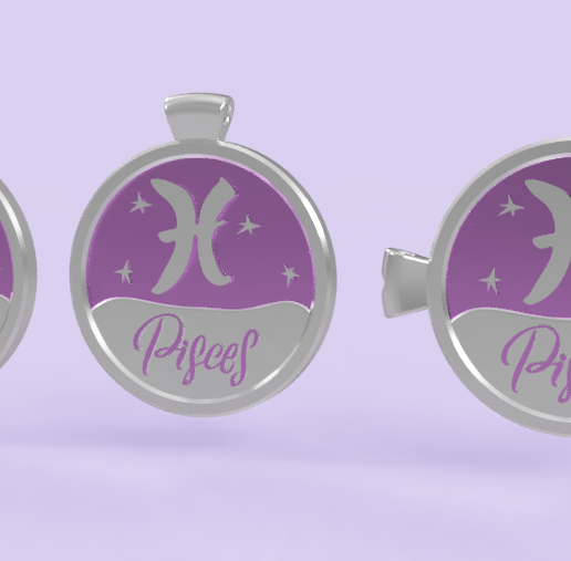 3 IN 1. COIN, BANGLE AND KYLON WITH THE PISCES. - 3D model önizlemesi