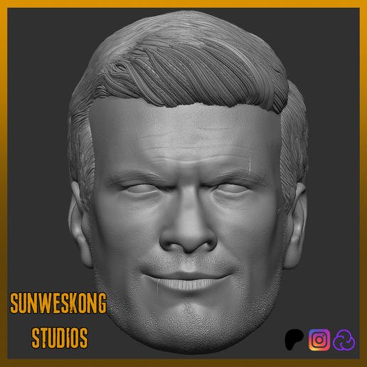 🦸 Jack Reacher Alan Ritchson Headsculpt Pack 2・ STL File for 3D