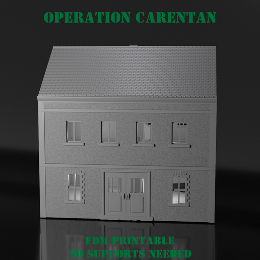 Operation Carentan: Maison du Pont – 3D Printable Terrain (Digital STL Files) 3D model