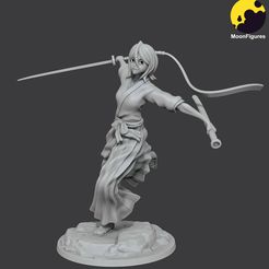 beauty_gray.jpg Файл STL Рукия Кучики - Bleach・Шаблон для загрузки и 3D-печати