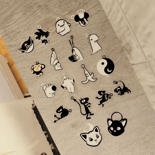 Personalized key rings 3D model