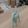 HighQuality3.png 3D Christmas Deer Decor with 3D Stl Files & Deer Print, 3D Figure, Deer Decor, 3D Print File, Gift for Mom, 3D Printing, Deer Gift